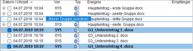 Erstellung einer Gruppe