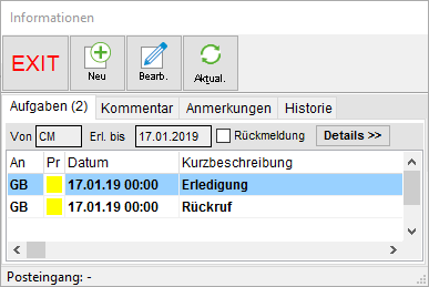 Das Informationsfenster