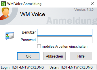 Das Login-Fenster