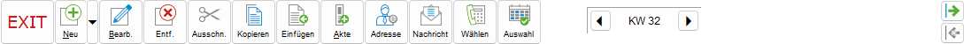 Die Button-Leiste der Wochenübersicht