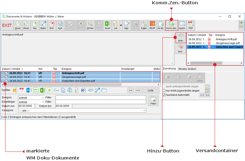 Winmacs: die Akten-Historie