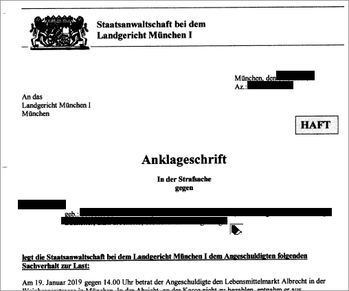 Text mit Schwärzungen