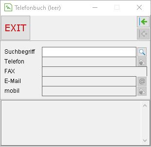 Das Fenster "Telefonbuch"