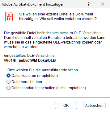 Das Fenster "Adobe Acrobat Dokument hinzufügen"