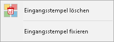 Das Kontextmenü eines Stempels