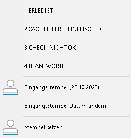 Das Kontextmenü des Vorschau-Bereichs