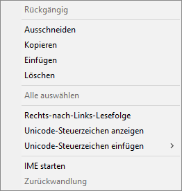 Das Kontextmenü