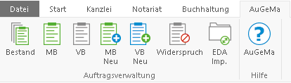 Das Hauptfenster-Menüband "AuGeMa”