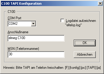 TAPI Konfiguration