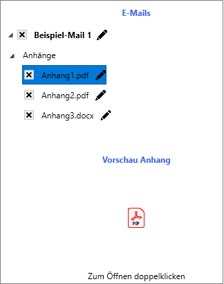 Bereich "Vorschau E-Mail"