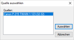 Das Fenster "Quelle auswählen"