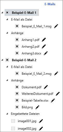 Bereich "E-Mails"