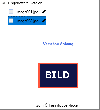 Bereich "Vorschau Anhang"