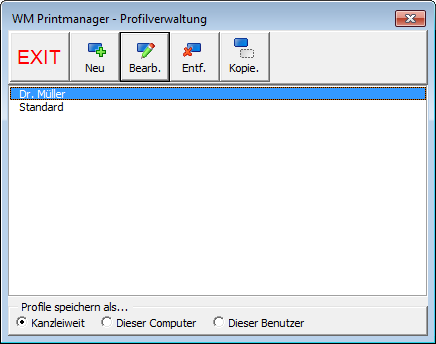 Profilverwaltung