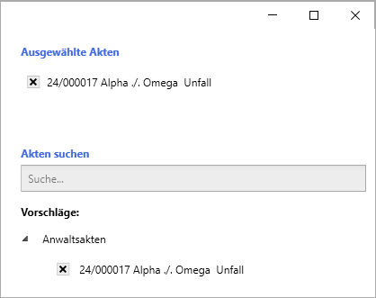 Bereich "Vorschläge"