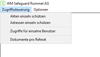 Das Menüband von WM Safeguard