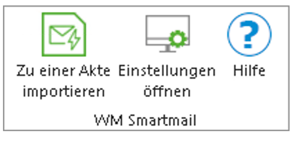 Die drei Buttons von WM Smartmail in MS Outlook
