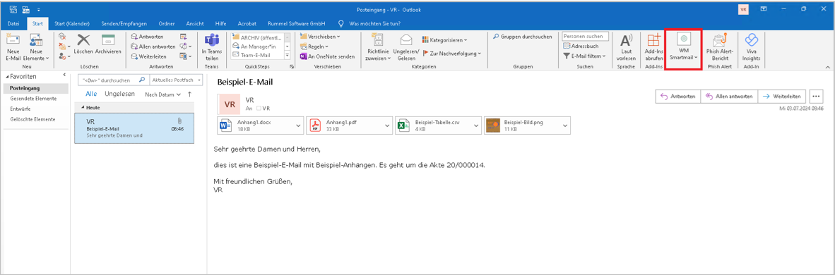 MS Outlook und das Add-In WM Smartmail