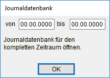 Das Fenster "Journaldatenbank"