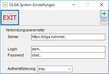Das Fenster "OLGA-Einstellungen"