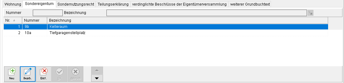Das Unterregister "Sondereigentum"