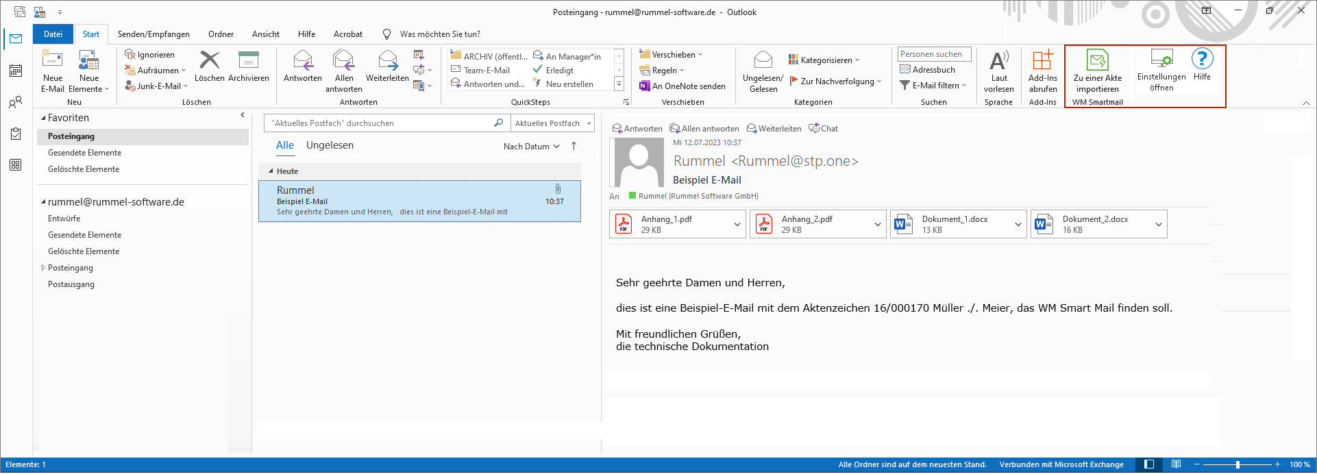 Das Outlook-Hauptfenster