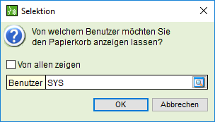 Das Fenster "Selektion"