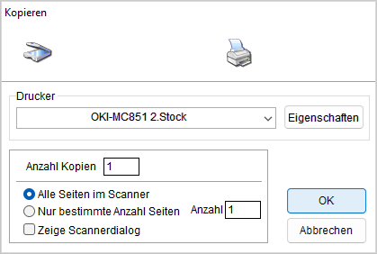 Das Fenster "Kopieren"