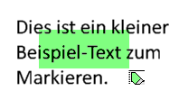 Text mit Textmarkierung