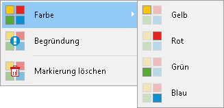 Kontextmenü für Textmarkierungen