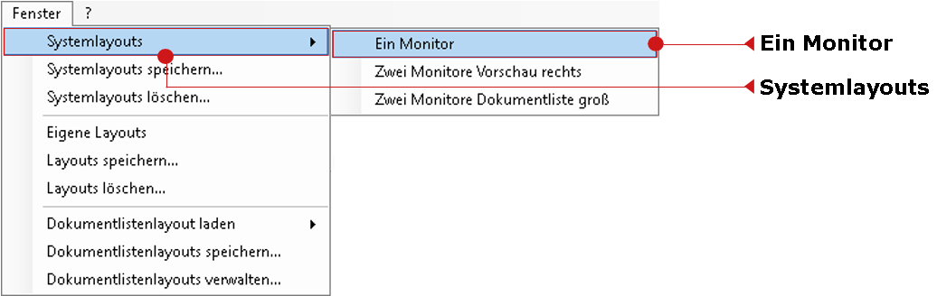 Menü "Fenster"