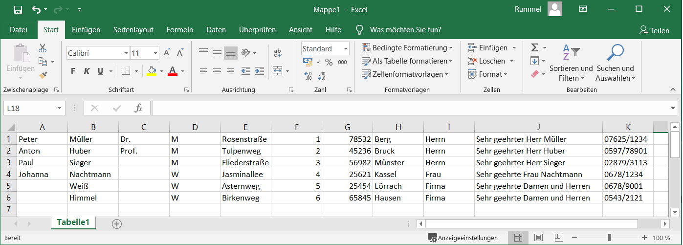 MS Excel