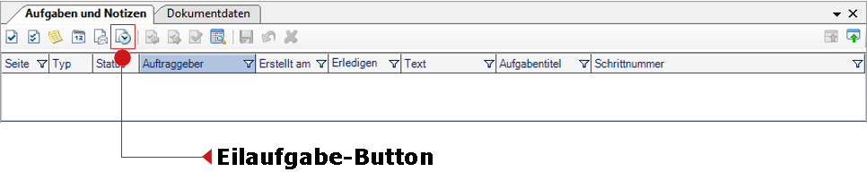 Die Symbolleiste Aufgaben und Notizen