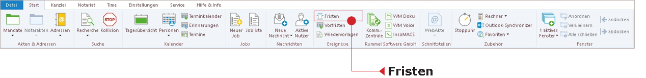 Das Hauptfenster-Menüband "Start"