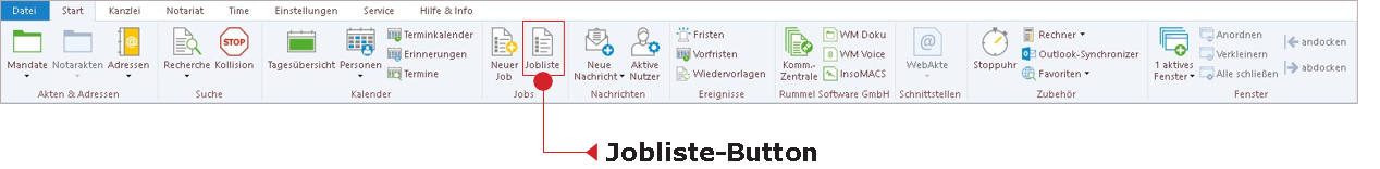 Das Hauptfenster-Menüband "Start"