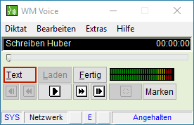Text-Button im Hauptfenster