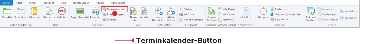 Das Hauptfenster-Menüband "Start"