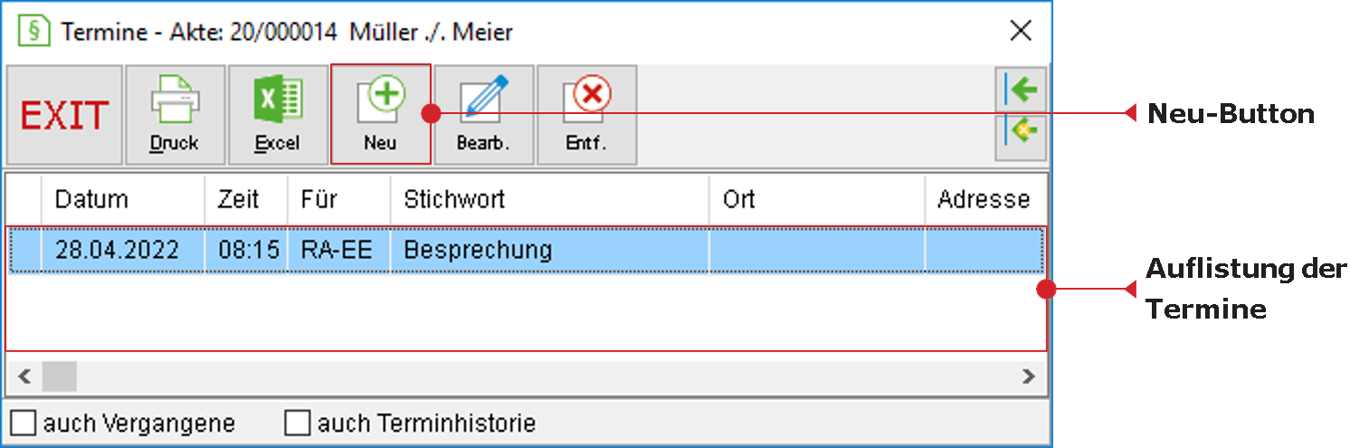 Die Terminliste