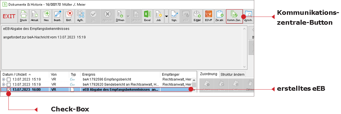 Ausschnitt der Historie