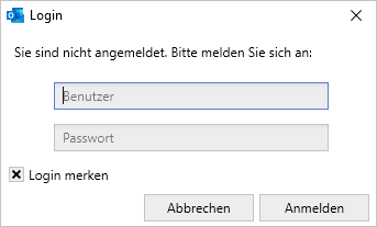 Das Login-Fenster