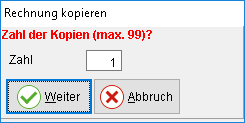 Das Fenster "Rechnung kopieren"