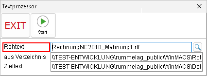Das Fenster "Textprozessor"