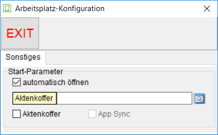 Das Fenster "Arbeitsplatz-Konfiguration"