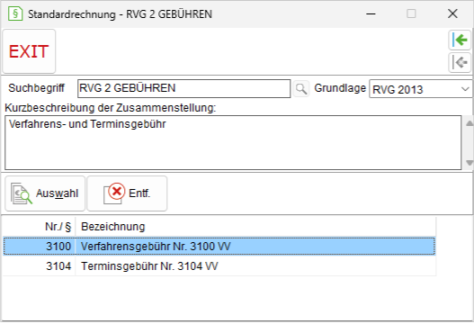 Standardrechnungen