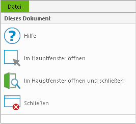 Der Menüband-Reiter "Datei"