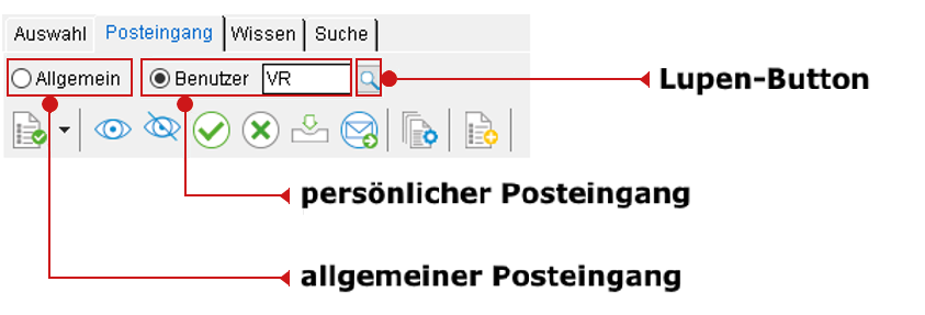 WM Doku: Auswahl des Posteingangs