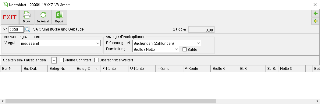 Das Kontoblatt