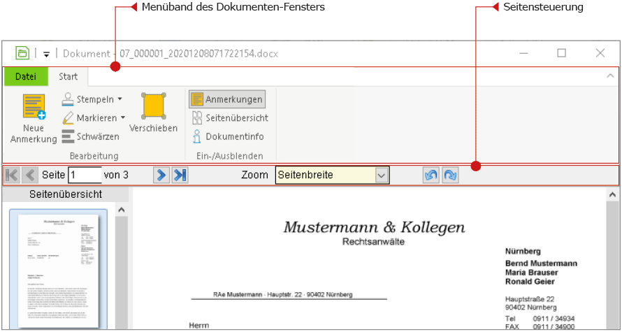 Das Dokumentfenster