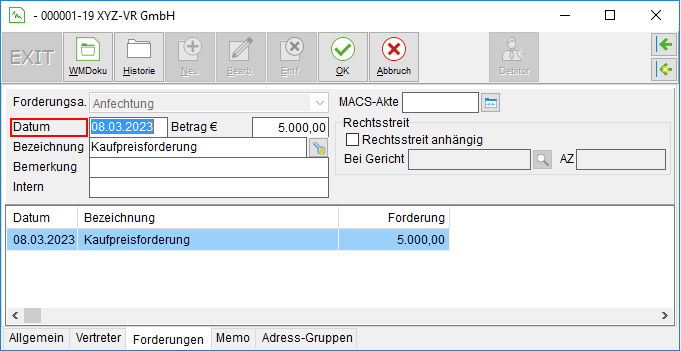Die Unterakten von Anfechtungsgegnern