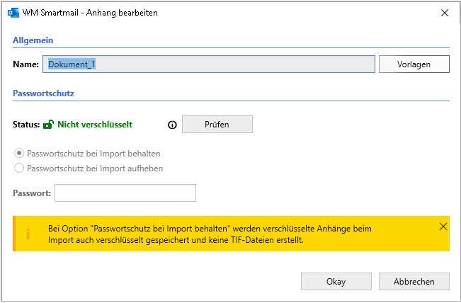 Das Fenster "Anhang bearbeiten"